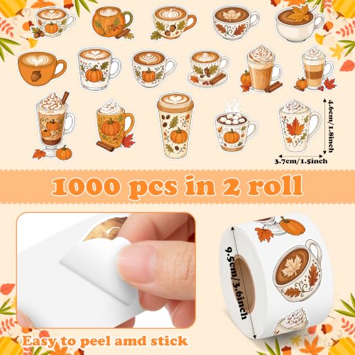 Image of Autumn Latte Coffee Self Adhesive Sticker for Laptop DIY Gift | Waterproof, Self Adhesive Vinyl Decal, Bright Color Clear Printing, Easy Peel