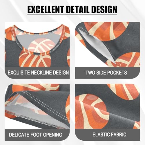 ALAZA Basketball Black Cartoon Pajamas Short Sleeve 2 Piece Sleepwear Top and Bottom Pajama Set Unisex4