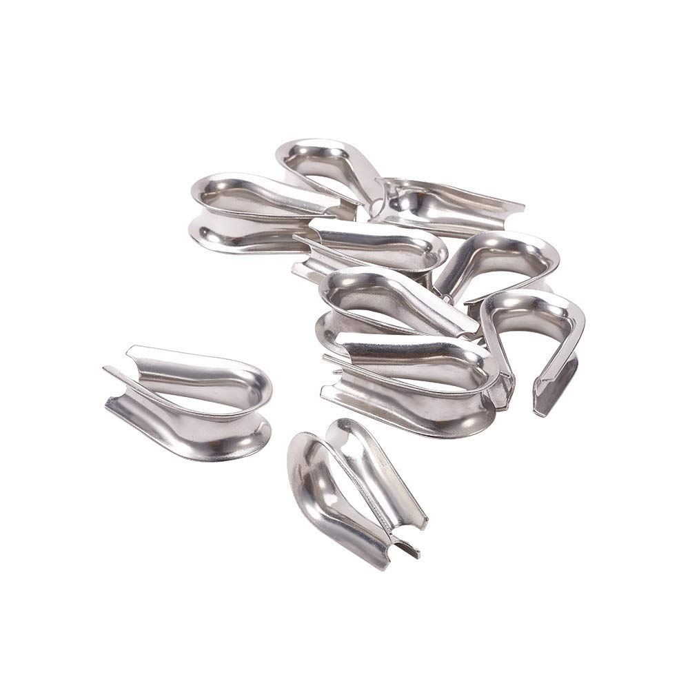 10Pcs 304 Stainless Steel Wire Rope Cable Thimbles Rigging Fit for 0.47" Dia Wire Rope M12 Silver-image-26
