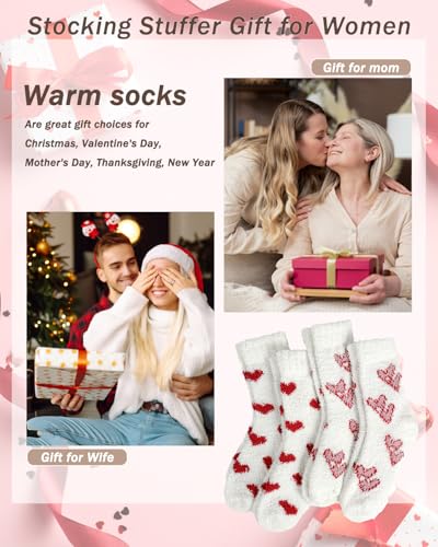 Image of Ginmewrae Fuzzy Socks for Women, Mothers Day Gifts Cozy Warm Fluffy Socks Thick Slipper Socks Birthday Valentine's Day Gifts