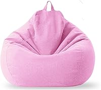 Vista 10 de SXBCyan Funda para puf, funda grande de lino y algodón para sillas, fundas de sofá para sillas, puff relax (color azul rey, tamaño: M - 27.6 in)