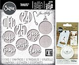 Tim Holtz Sizzix Holiday 2019 - Christmas Circle Words and Plastic Dimensional Domes - 2 Items
