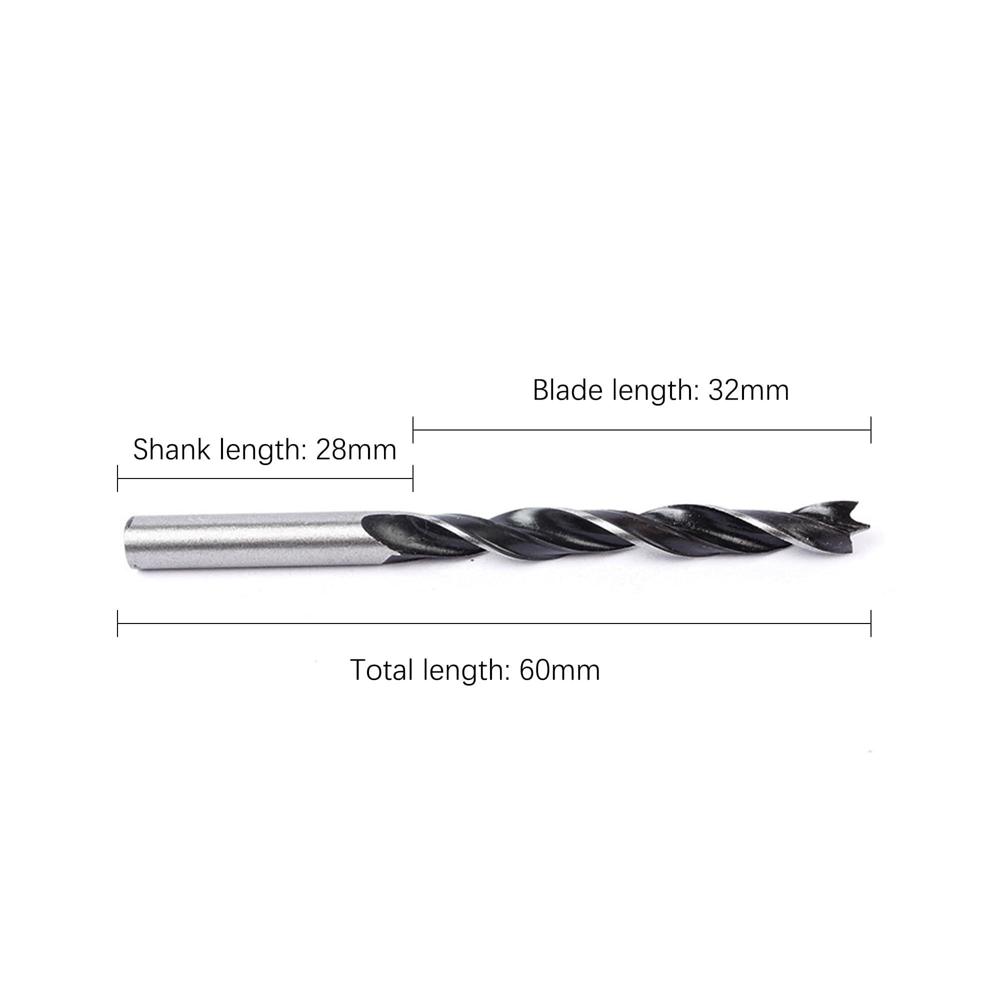 10 punte per trapano a punta conica, bordo di taglio da 3 mm, punte professionali in acciaio al carbonio, foratura pulita ed efficiente (60 mm)