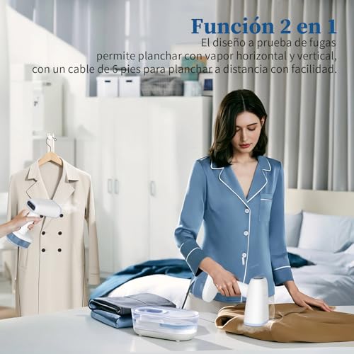 YASHE Vaporizador de Ropa Portátil de Mano, 250ml de Capacidad Grande, 1600W, Calentamiento Rápido en 25s, Autoapagado, Autolimpieza, Sin Salpicaduras de Agua, Para el Hogar, La Oficina y el Viaje - imagen 7