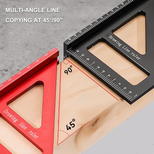 Escuadra Triangular Carpintería 45 y 90 Grados miniatura 2