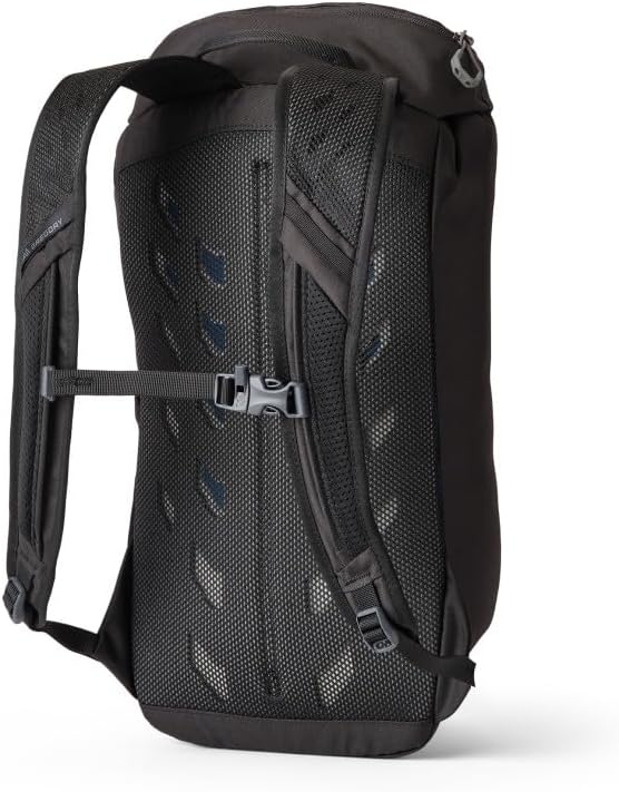 Nano Mochila unisex de 16 L para senderismo/viajes diarios/viajes activos, panel trasero transpirable, puerto de hidratación, talla grande, negro óptico
