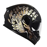 KYPARA Motorcycle Dual Visor Flip up Modular Full Face Helmet with DOT Certification of Impressionis