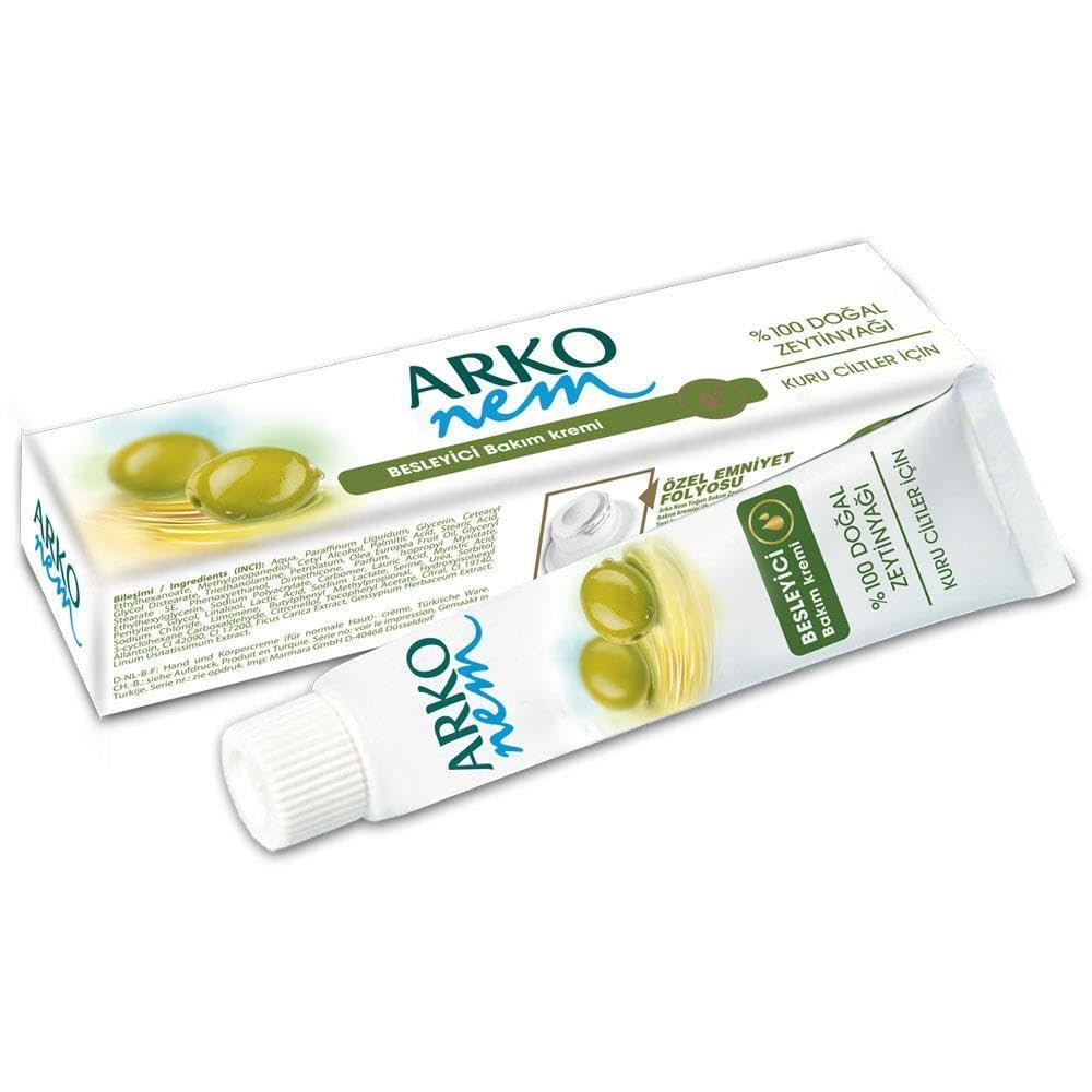Arko Nem %100 Doğal Zeytinyağlı Besleyici Bakım Kremi Kuru Ciltler (20 ml)