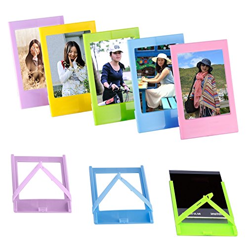 Image of Instant Mini 12 Instant Camera Accessories PU Leather Case + Fuji 20 Shot Mini Films + 64 Photos Album + 5 Plastic Frame + 10 Paper Hanging Frame + 20 Stickers (Blue)
