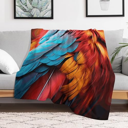 Couverture en flanelle douce de qualité supérieure jeté de lit imprimé plumes - 6