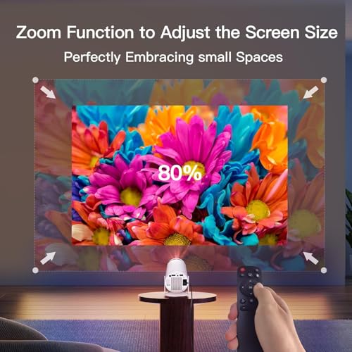 Image of BIGASUO Android TV: 270 Rotation Mini Projector with Bluetooth and WiFi 6, Auto Keystone Portable Projector 1080p 4K Compatible with HY300pro Projector for Phone /TV Stick /HDMI /PS5 /IOS (BGP28)