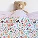 BORITAR Baby Blanket for Girls Super Soft Double Layer Minky with Dotted Backing, Receiving Blanket with Elegant Floral Multicolor Printed Blanket 30 x 40 Inch(75x100cm)