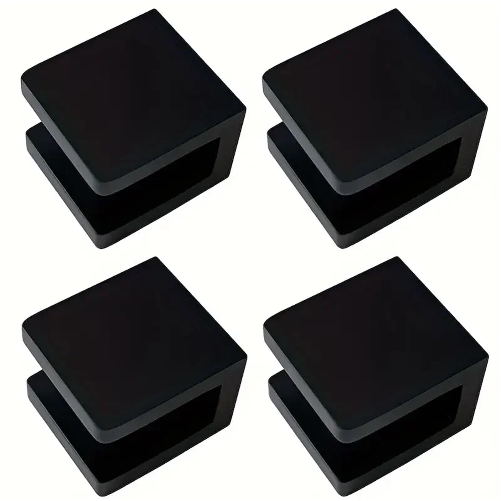 4pcs Space Aluminum Glass Clamps Shelves Holder Corner Bracket Clamp Square Clips for Balustrade Stair Handrail