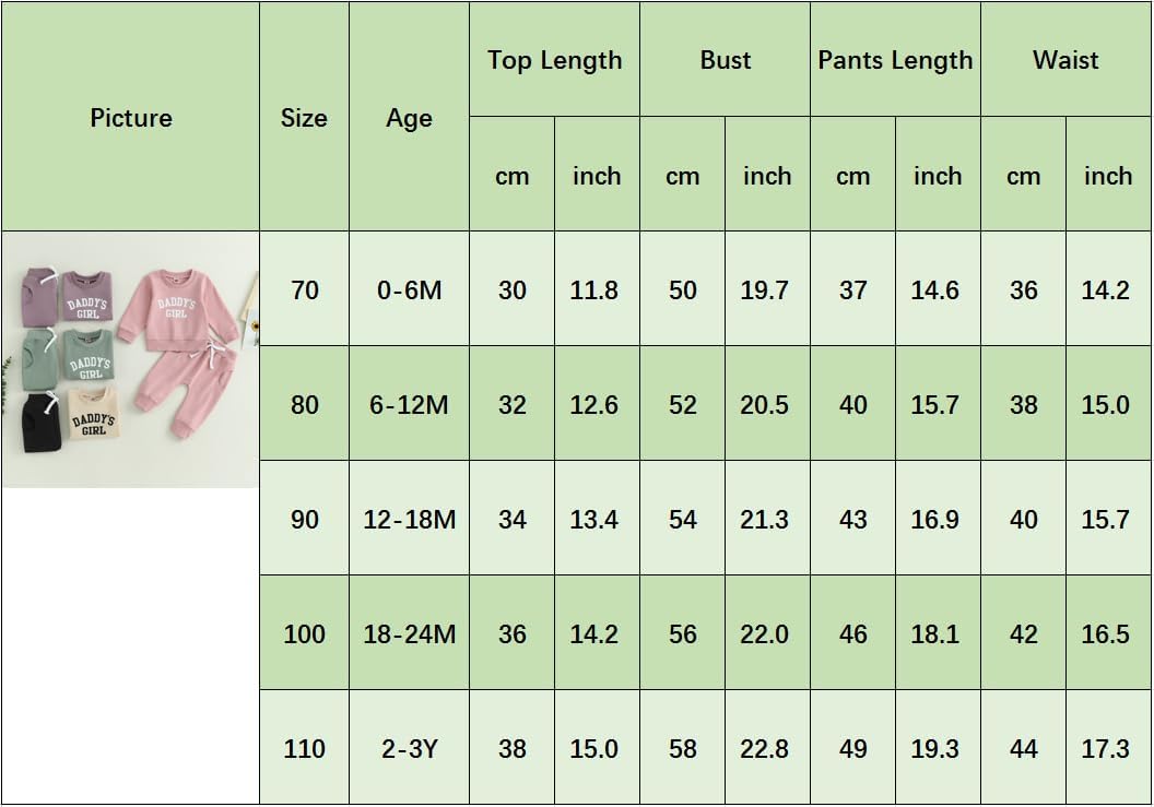 Toddler Baby Girl Clothes Daddys Girl Long Sleeve Pullover Sweatshirt Stretch Jogger Pants Infant Fall Winter Outfit - Image 7