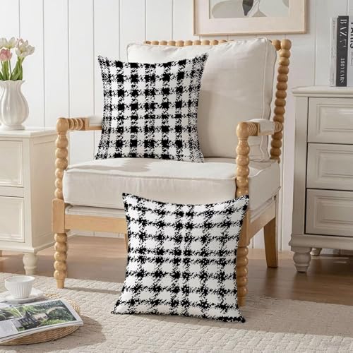 Housse coussin 60x60 double face imperméable en velours noir à fermeture éclair - 4