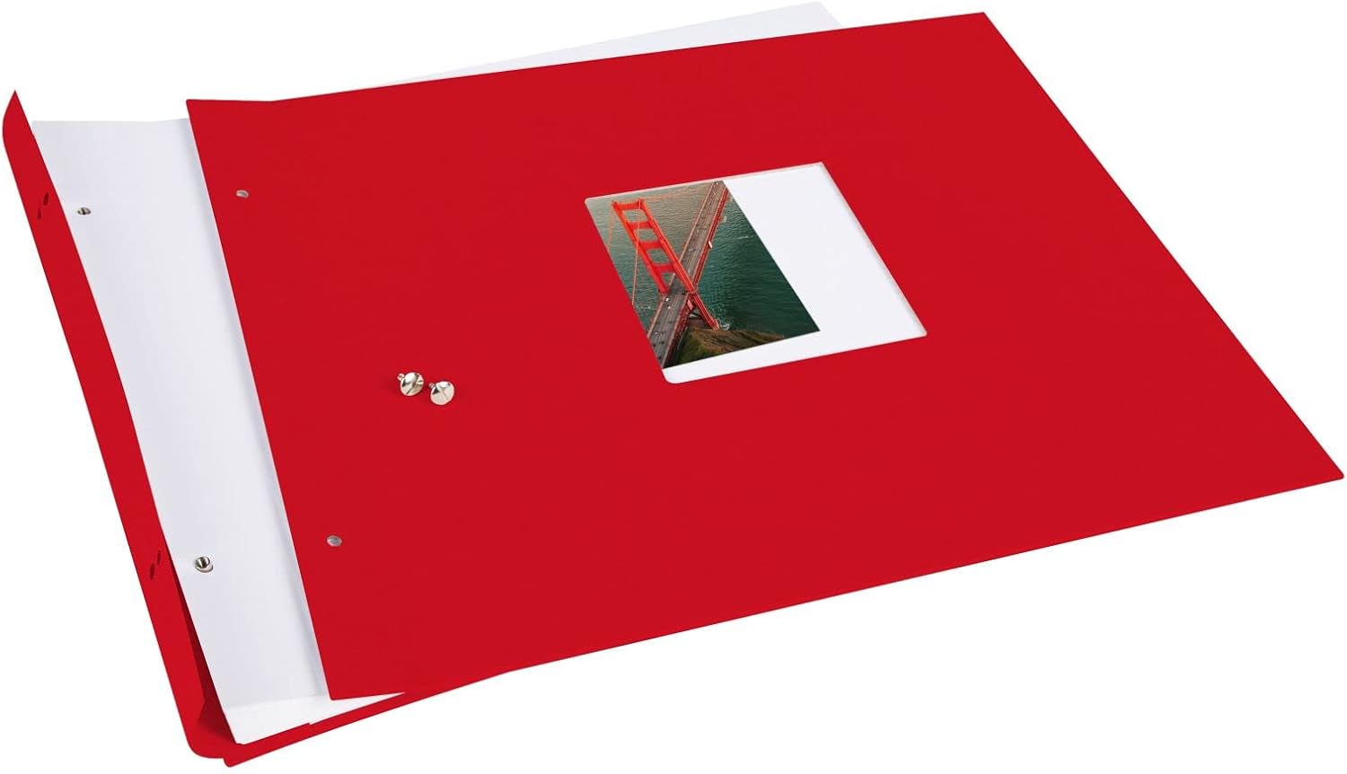 goldbuch Bella Vista 39 x 31 cm Photo Album with 40 White Pages with Glass Dividers Expandable Album Canvas Photo Book 28890