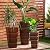 Deco 79 Metal Indoor Outdoor Planter Light Weight Large Planter Pot with Tapered Base and Fluted Design, Set of 3 Planters 31", 25", 20"H, Brown