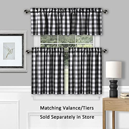 Amzdecor Classic Country Farmhouse Linen Kitchen Window Curtains, Buffalo Check Window Curtain Heavy Yarn Dyed Plaid Gingham Half Window Kitchen Cafe Curtains thumb #5