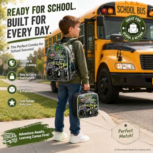 Image of UFNDC 3PCS Boys Backpack,16 inchKids Dinosaur Bookbag with Lunch Box, School Bag for Elementary Toddler