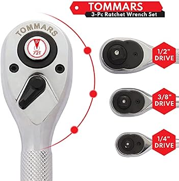TOMMARS 60-Pc Master Torx Bit Socket and External Socket Set with Stubby Ratchet Set
