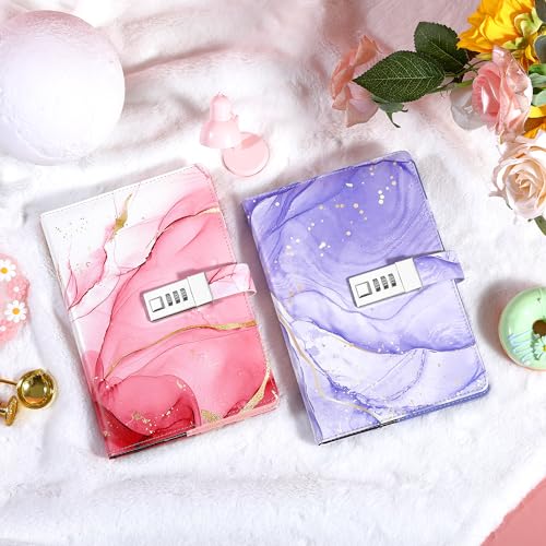Image of CAGIE Diary with Lock for Girls, A5 Password Refillable Lined Journal Kit Locked Diary, Cute Stuff Christmas Birthday Gifts for Girls 6 7 8 9 10 11 12 13 14 Year Old Girl Toys, Teen Girl Gifts, Pink