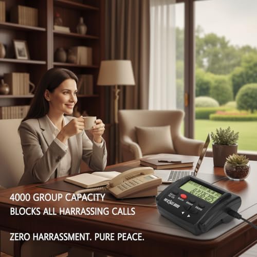 Bloqueur d'appels fixes anti-harcèlement avec écran LCD de 4000 groupes