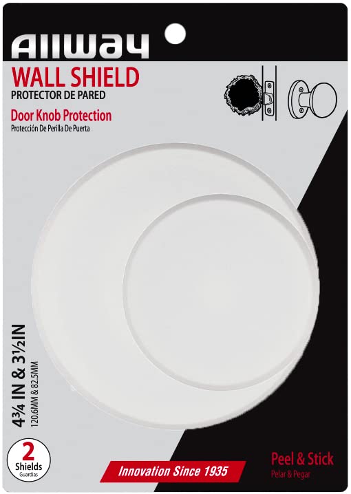 Image of ALLWAY WS35 Wall Shield, 2 Pack | Wall Door Stopper, Strong Adhesive Backs