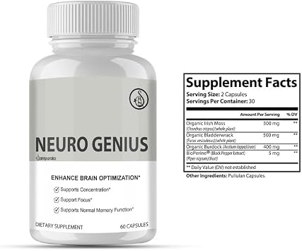 Neuro Genius Advanced Cognitive Support Supplement to uplock Brain Potential