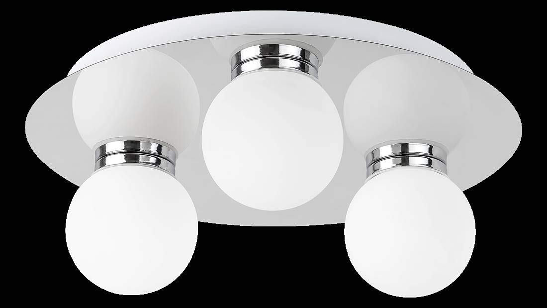 Bagno luce Becca metallo/vetro cromato/bianco Ø30cm IP44
