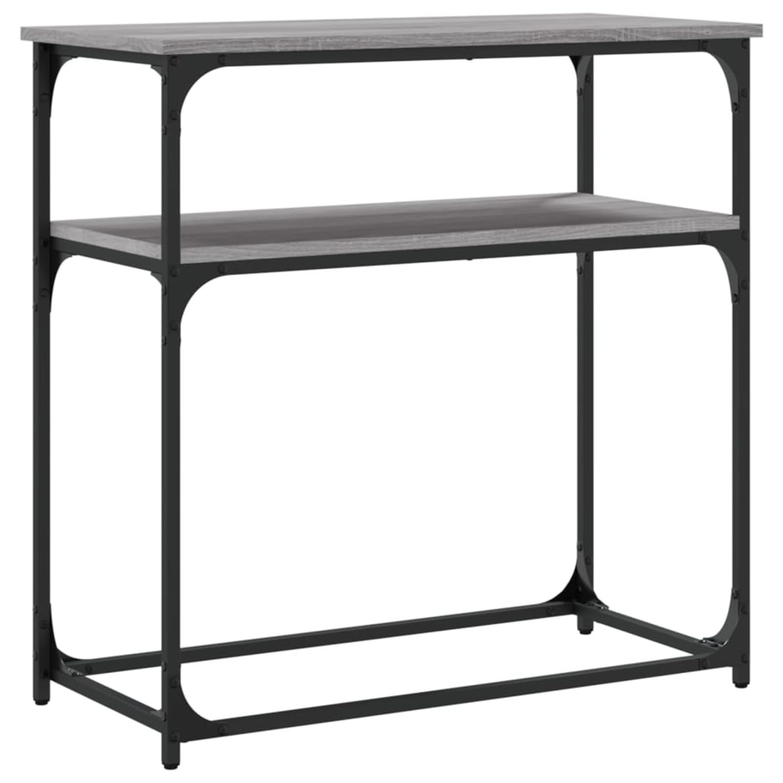 Gecheer Table Console Sonoma Gris 75x35,5x75 cm Bois d'ingénierie, Meuble D’entrée Table de Bout de Canapé pour Salon, Entrée, Couloir, Salle à Manger
