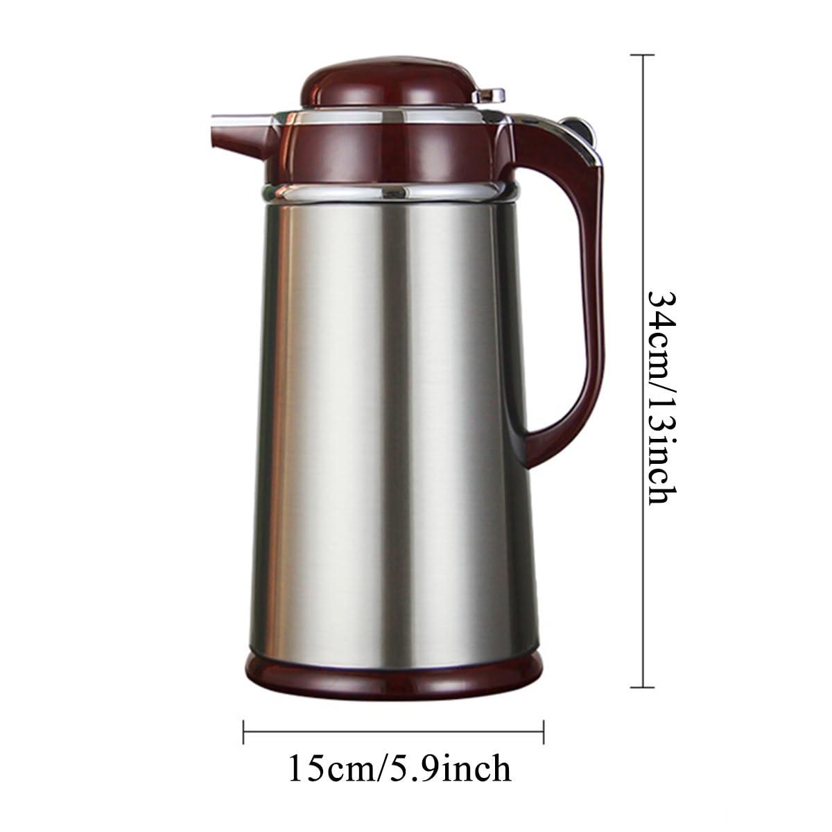 1,6 l/1,9 l dzbanek do kawy ze stali nierdzewnej, dzbanki do gorących płynów, izolowany termos do kawy, do utrzymywania ciepła/zimna, dozownik do kawy, herbaty, wody i napojów na i