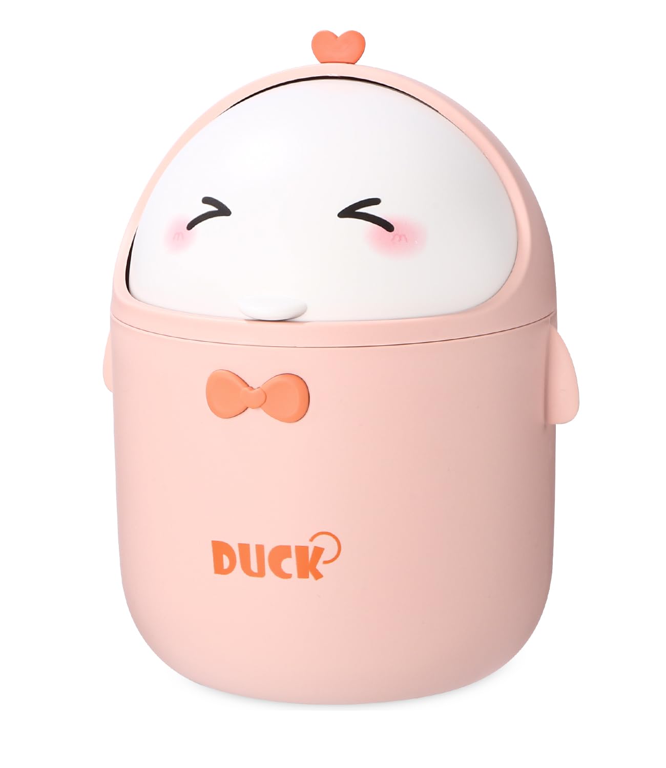 Huifoo Mini TischmüLleimer mit Deckel, Süße Cartoon Tisch Mülleimer, Cute Papierkorb Klein, Kawaii Deko, Aufbewahrungsbox, für BüRos, Kinderzimmer, Schminktisch, Wohnzimmer - Rosa