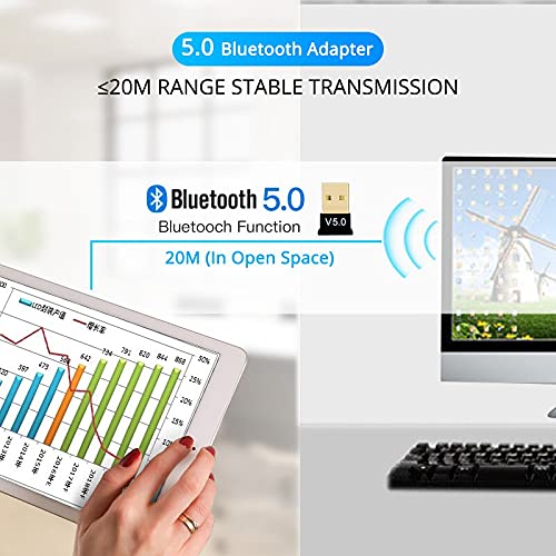 Adaptador USB Bluetooth 5.0 Wireless Desktop Transmissor Bluetooth para Mouse Teclado - CompleteStor