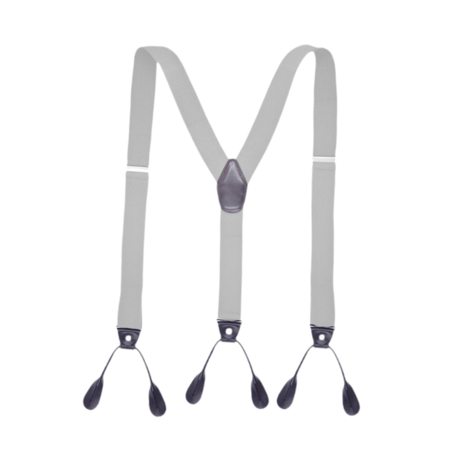 zoomella Men's Suspenders Adjustable 6 Clips Gift Elastic for Jeans Dance Formal Wear Light Gray-picture-43
