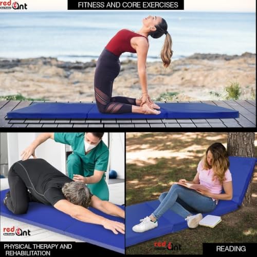 Image of Exercise Yoga Mat Gymnastics Training Tumbling High Destiny Foam Foldable 72 x 24x 12 mm Foldable Traveling mat Yoga Mat for Men & Women 12 MM Thick Mat (BLACK)