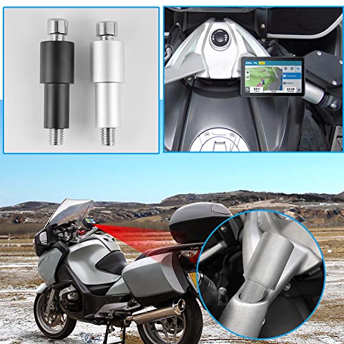 Safuotn Moto Support de Navigation Mobile GPS de Tige D'Extension de Support de téléphone en Aluminium CNC pour B.M.W K1600GT K1600GTL R1250RS R1250RT (Argent) Cover