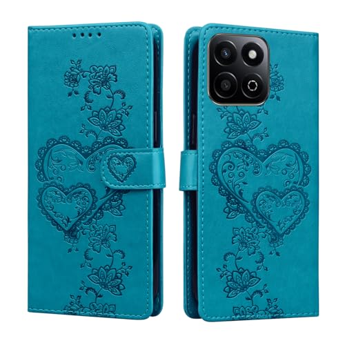 Étui portefeuille Honor 200 Smart bleu avec support et porte-carte