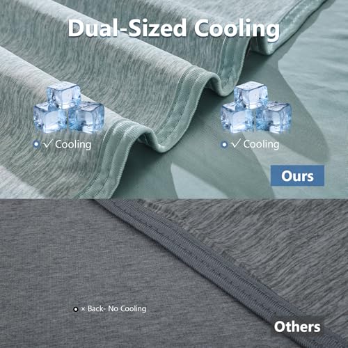 Image of CHOSHOME Cooling Blanket for Hot Sleepers - Summer Blanket Thin Soft Lightweight Breathable Double Side Enhanced Cooling for Hot Flashes, Night Sweats, Bed, Couch (Green, 50 x 70 inches)