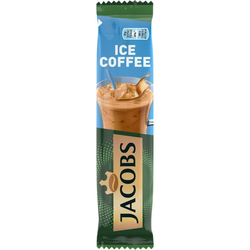 Jacobs 3 in 1 Ice Coffee, Café Helado Instantáneo para Bebida Fría, Paquete de 24 Tazas, 304,8g