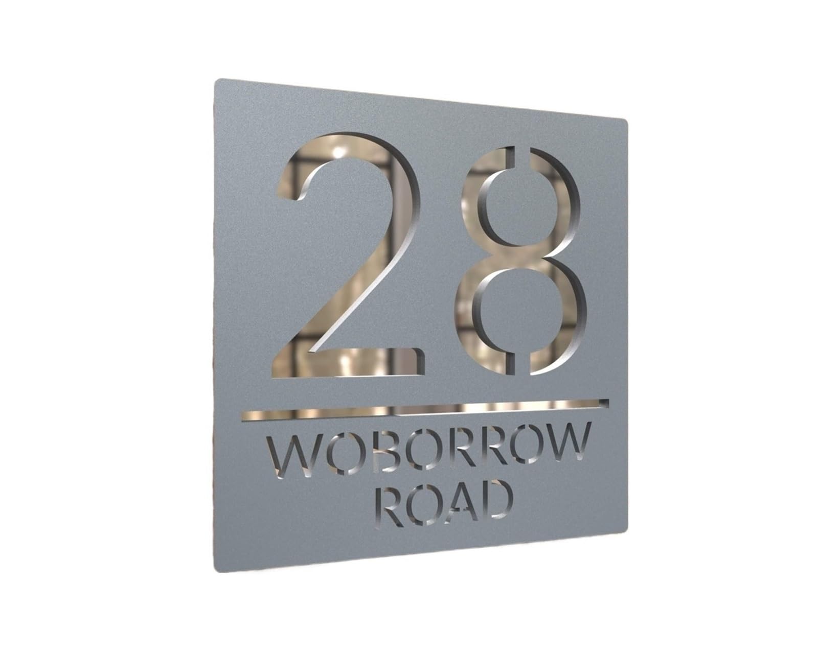 Numeri civici moderni in acrilico Segno Indirizzo porta Via Lettera 3D Numero Targhe Nome esterno Targa for decorazioni for la casa(Grey Gold,20X20CM)