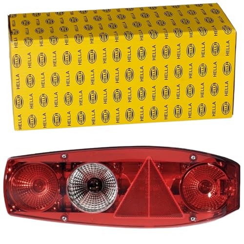 HELLA 2VA 341 419-021 Rearlight - Caraluna II - Bulb - 12V - Fitting/Bolted - Lens Colour: Red/Crystal clear - Plug: Blade Terminal - right - Quantity: 1