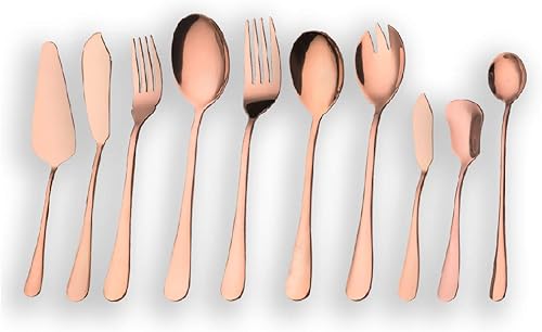 Berglander Cucharas de sopa de acero inoxidable 180 chapadas en oro rosa cucharas redondas de acero inoxidable paquete de 6