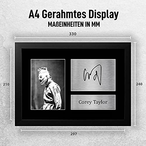 HWC Trading Corey Taylor A4 Gerahmte Signiert Gedruckt Autogramme Bild Druck-Fotoanzeige Geschenk Für Slipknot Musik-Fans