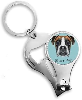Lop-eard Boxer Dog Pet Animal Nail Nipper Ring Key Chain Bottle Opener Clipper