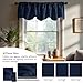 Deconovo Valances for Windows, Kitchen valances for Window, Short Curtains Blackout for Living Room Bedroom Bathroom Nursery Home Decor, Rod Pocket, Machine Washable, 52x18 Inch, 1 Panel, Navy Blue