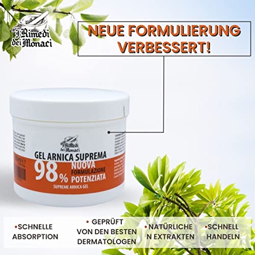 Arnika Gel für Pferde für den menschlichen Gebrauch 98% 500 ml mit Lavendel Extrakt, Minze, Gaultheria-Öl und Vitamin E, Arnika-Creme mit wohltuender Wirkung auf Muskeln, 100% Italienisch - Image 8