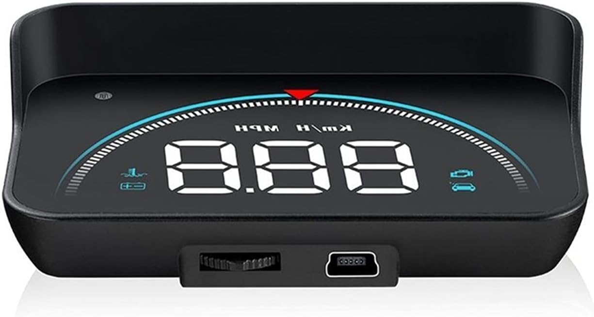 HUACHEN-LS Head Up Display M8 Smart Head-up Universal Car HUD Head Up Display OBD2 II Over Speed Warning Speedometer Projector Color LED Screen for All Vehicle