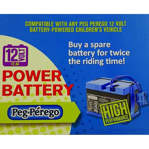 Image of Peg Perego Official 12 Volt Replacement Battery for Ride on Toys. All Season Performance. Works with John Deere, Polaris, and Case IH licensed Peg Perego Ride on Toys