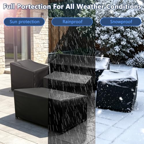 Image of STARTWO Patio Furniture Cover Set, 5 Piece Outdoor Furniture Cover Waterproof, Heavy Duty 400D Lawn Patio Set Covers