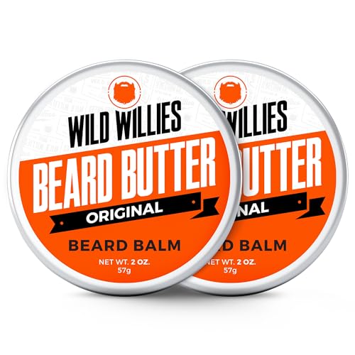 Wild Willies Beard Butter Leave-In Conditioner - Organic Beard Balm for Fast Beard Growth, Beard Care Softener - Beard Cream for Men to Remove Itch & Dandruff, Restores Moisture - 2 Oz (Pack of 2)